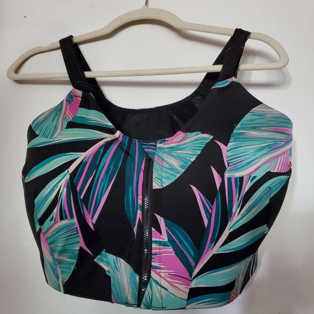 Torrid High Impact Sports Bra 38DDD NWOT 80s Tropical style 🌴